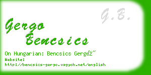 gergo bencsics business card